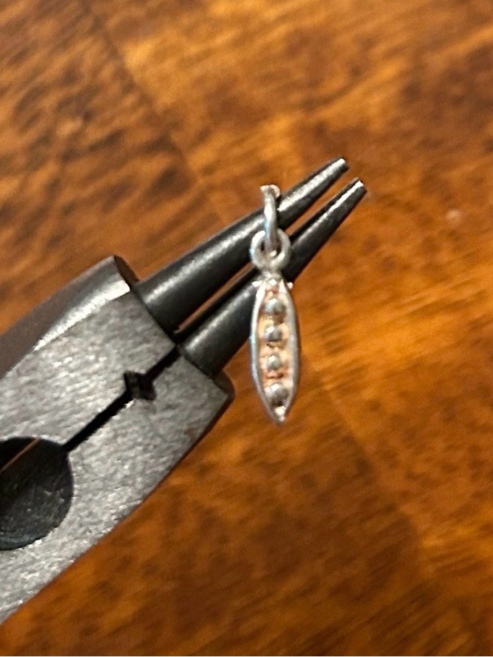 Sterling Silver Pea Pod Charm Pendant in Silver